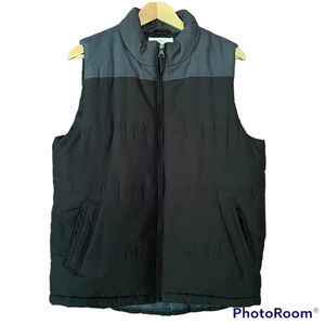 Weatherproof Puffer Vest Colorblock Black Gray Size Medium